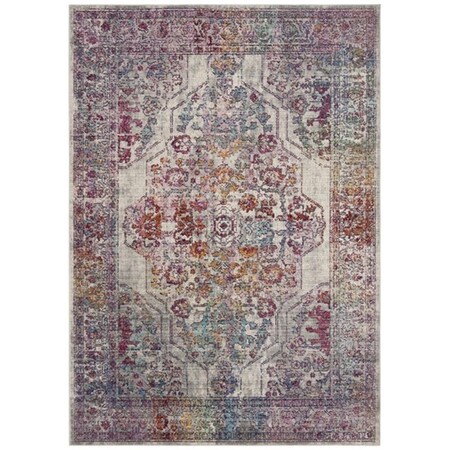 Safavieh 4 ft. x 5 ft. 7 in. Valencia Collection Contemporary Rectangle Power Loomed Rug - Ivory & Red VAL165S-4
